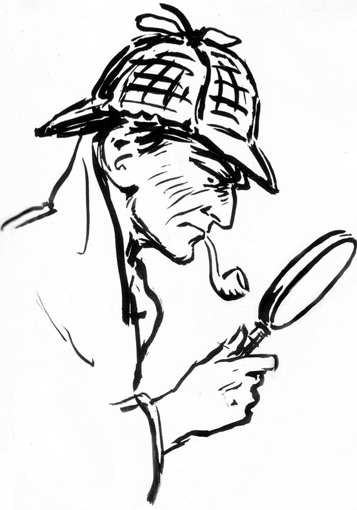 sherlock holmes drawing by andreas steiner